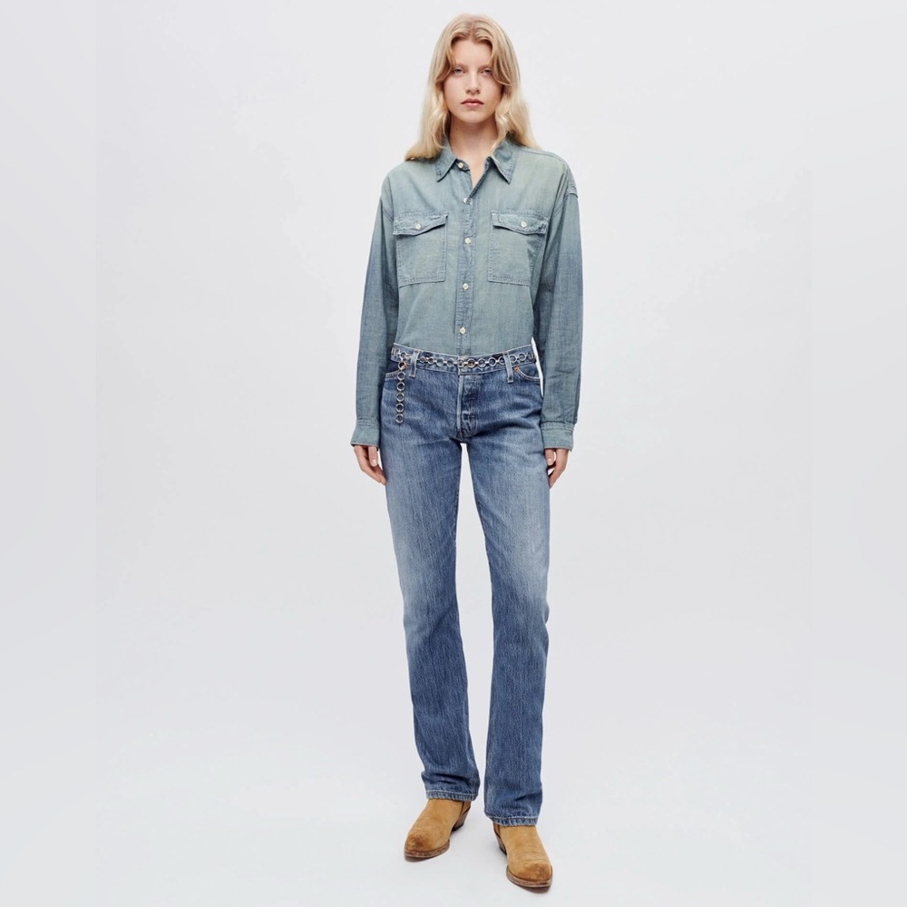 NWT RE/DONE x LEVI’S Straight Skinny Jean in Indigo Wash